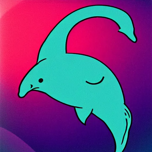 Prompt: stylized dolphin swimming in a stylized ocean