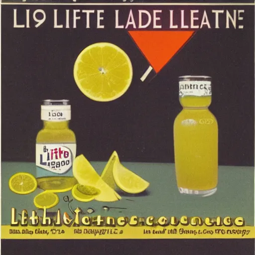 Prompt: Vintage 1960s logo for Lithiade, the Lithium Lemonade