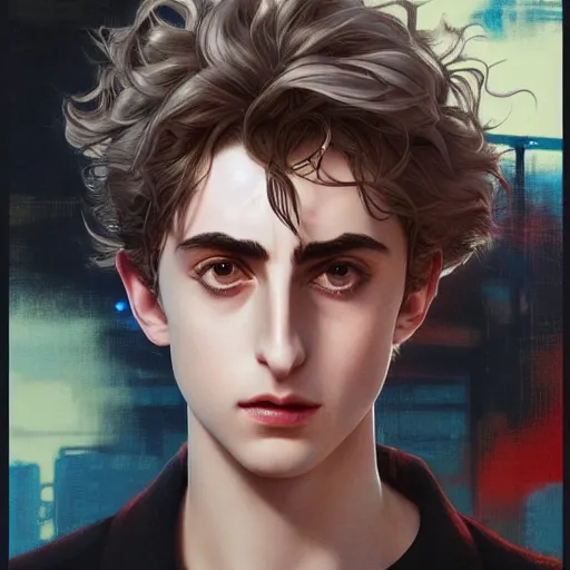 Image similar to platinum blonde timothee chalamet, realistic shaded perfect face, fine details. anime. realistic shaded lighting poster by ilya kuvshinov katsuhiro otomo ghost - in - the - shell, magali villeneuve, artgerm, jeremy lipkin and michael garmash and rob rey