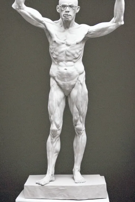 Prompt: full body, michel foucault sculpture by auguste rodin