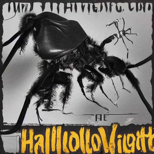 Prompt: horror movie poster halloween insect