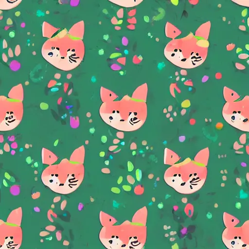 Prompt: a beautiful pattern with kitty cat
