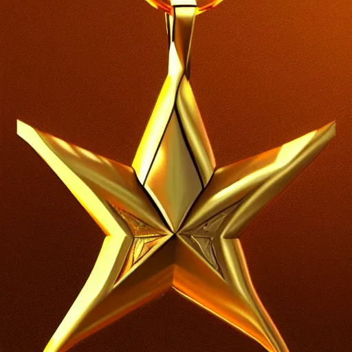 Prompt: the ominous star, pendant, golden, digital painting, artstation, realistic