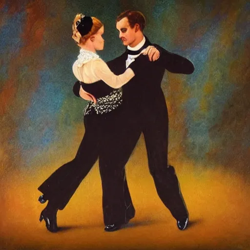 Image similar to victorian ballroom dance disco fox