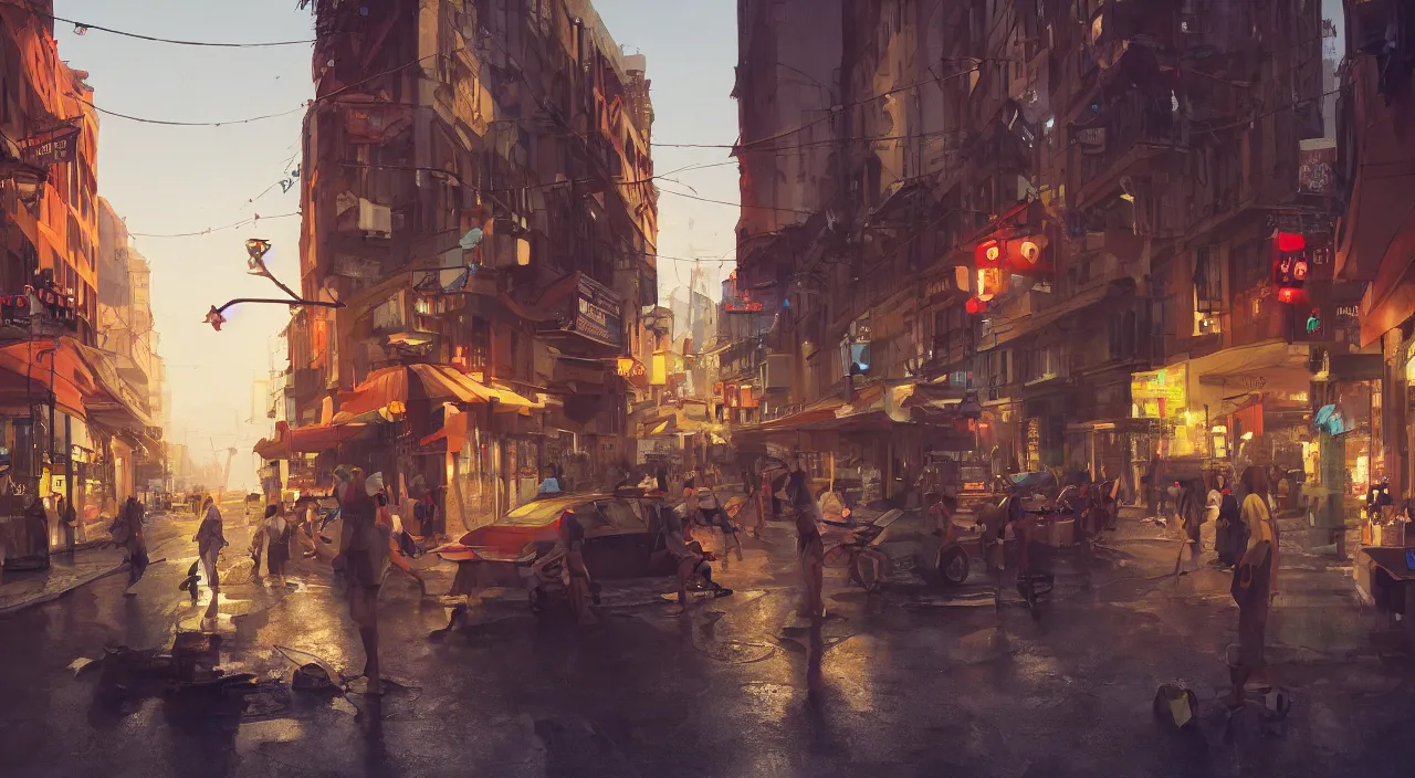 Image similar to drinking in the streets , painting overlay by beeple by Raffaello Sanzi and Chao Teng Zhao, centered,pixar and dremwork artstation, smooth, sharp focus, octane render, 3d rim light