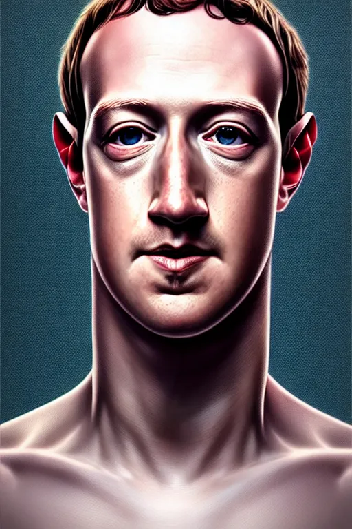 Prompt: portrait, mark zuckerberg as a cardassian, elegant highly detailed, brutalism, militant, sharp focus art by artgerm