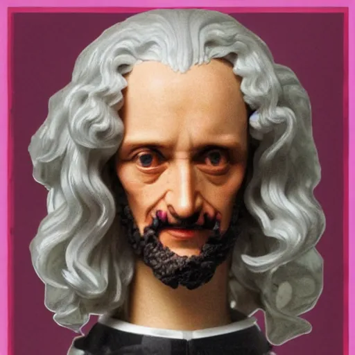 Image similar to 1 7 th century gottfried leibnitz wearing a wig stop motion vinyl action figure, plastic, toy, butcher billy style