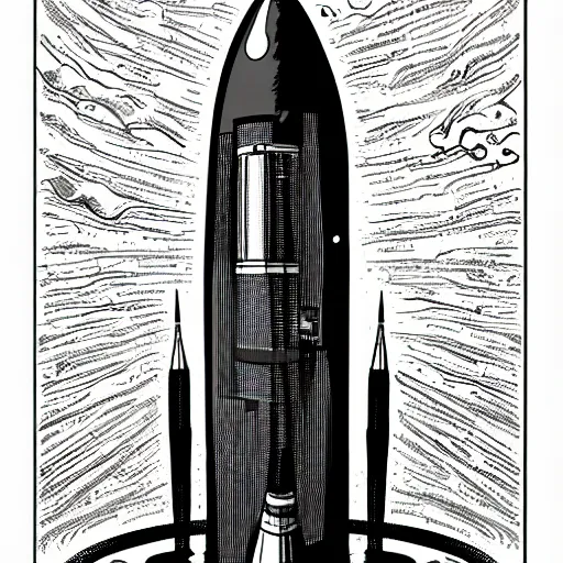 Prompt: space rocket illustration of the future