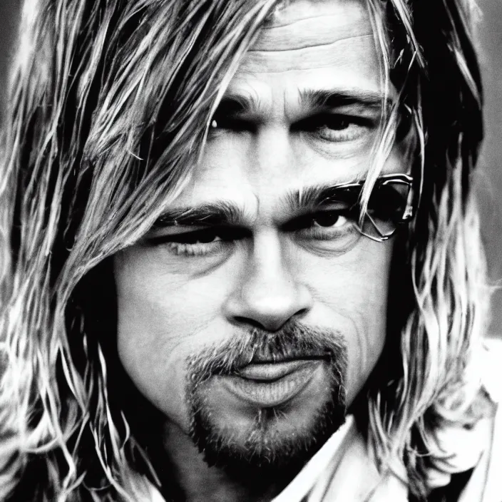 brad pitt as kurt cobain, concert tour promo, music | Stable Diffusion ...