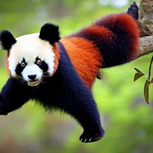 Image similar to kong fu panda with a red panda instead