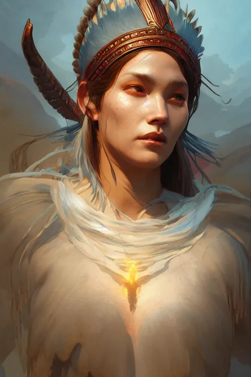 Image similar to goddess of the iroquois, highly detailed, digital painting, artstation, concept art, smooth, sharp focus, illustration, unreal engine 5, 8 k, art by artgerm and greg rutkowski and edgar maxence