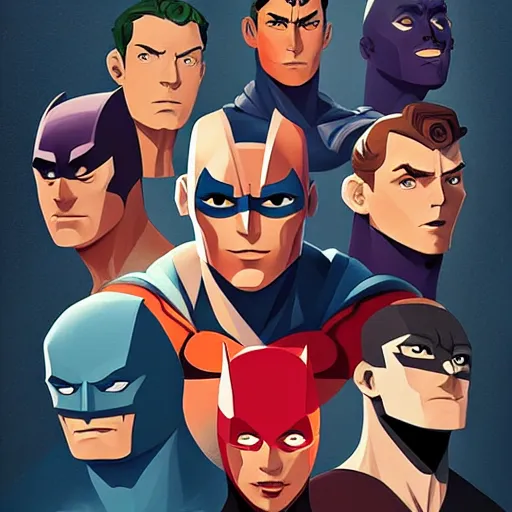 Image similar to face icon stylized minimalist justice league, loftis, cory behance hd by jesper ejsing, by rhads, makoto shinkai and lois van baarle, ilya kuvshinov, rossdraws global illumination