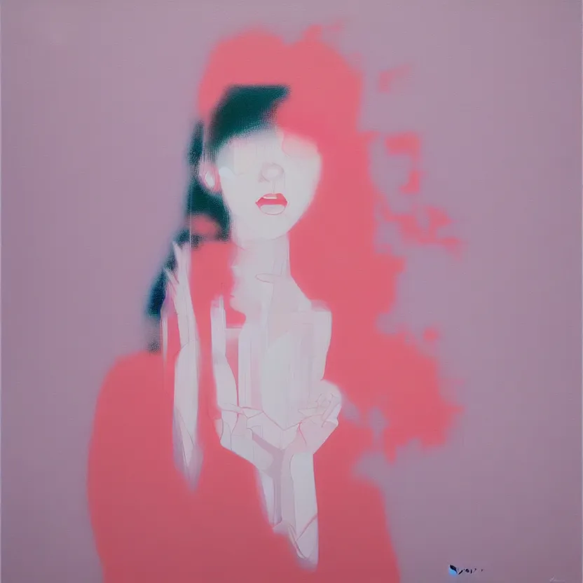 Prompt: pop fine art figurative painting with modern music culture influences by yoshitomo nara in an aesthetically pleasing natural and pastel color tones
