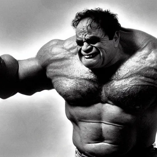 Image similar to Danny devito as the hulk