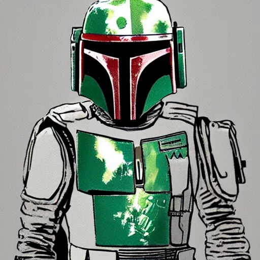 Image similar to boba fett nft, random artstyle