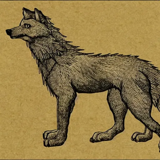 Image similar to retarded wolf, da vinci