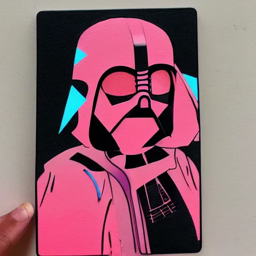 Prompt: Pink Darth Vader picture by Sachin Teng, asymmetrical, Organic Painting , realistic, Powerful, geometric shapes, hard edges, graffiti, street art:2 by Sachin Teng:4