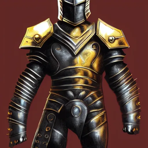 Image similar to spartan armor concept made of steel and leather with golden details and LED lights, concept art, armor