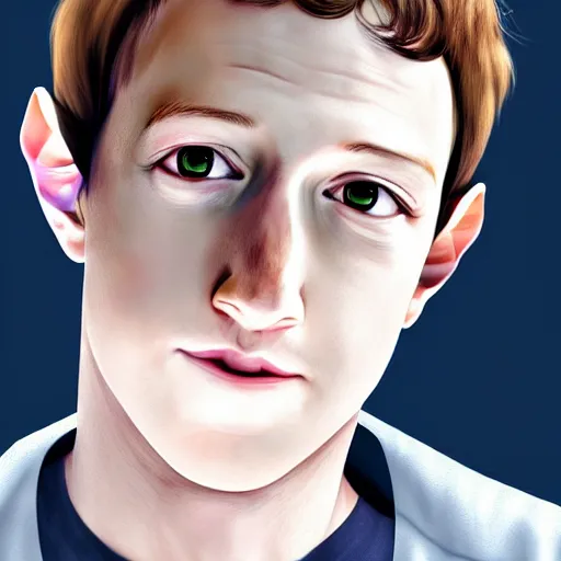 Image similar to mark zuckerberg as an anime catgirl, highly detailed, extremely high quality, hd, 4 k, 8 k, canon 3 0 0 mm, professional photographer, 4 0 mp, lifelike, top - rated, award winning, realistic, detailed lighting, detailed shadows, sharp, no blur, edited, corrected, trending