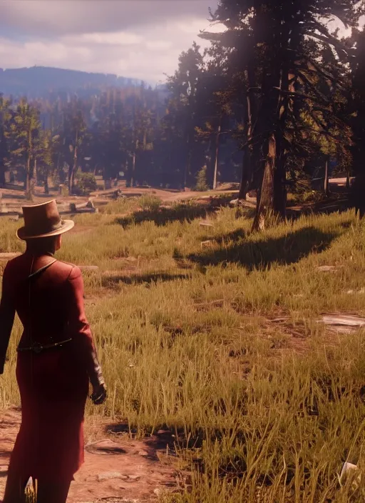 Prompt: film still of daphne in red dead redemption 2 ( 2 0 1 8 video game )