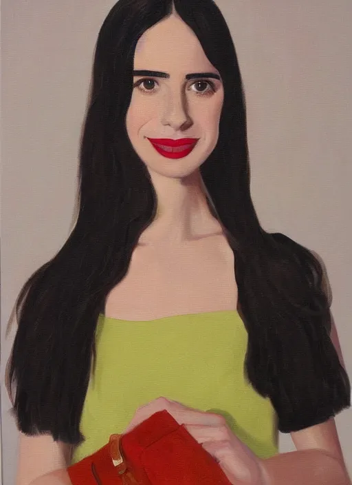 Image similar to oil painting portrait of emma roberts krysten ritter, by agnes lawrence pelton