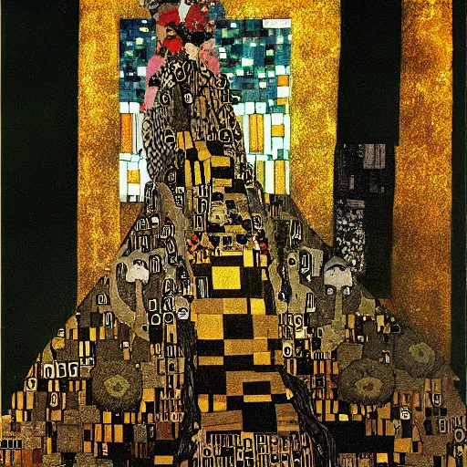 Prompt: district land in style of dark souls by Gustav Klimt