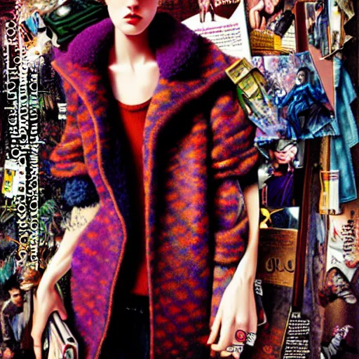 Image similar to fashion editorial campaign by drew struzan, highly detailed