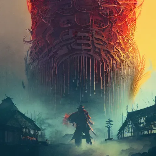 Image similar to the cure for hate, by Victo Ngai and James Gilleard and Bruce Pennington, Sung Choi, Mitchell Mohrhauser, Maciej Kuciara, Johnson Ting, Maxim Verehin, Peter Konig, Bloodborne, 8k photorealistic, cinematic lighting, HD, high details, dramatic, dark atmosphere, trending on artstation