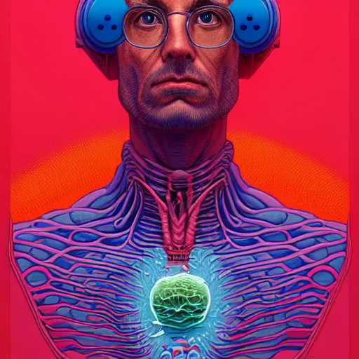 Image similar to highly detailed intricate masterpiece portrait painting of a scientist, sharp focus, award - winning, trending on artstation. josan gonzales moebius deathburger