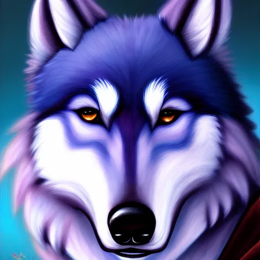 Image similar to a round blueberry - wolf hybrid, toony, deviantart, furry, oil on canvas, hd