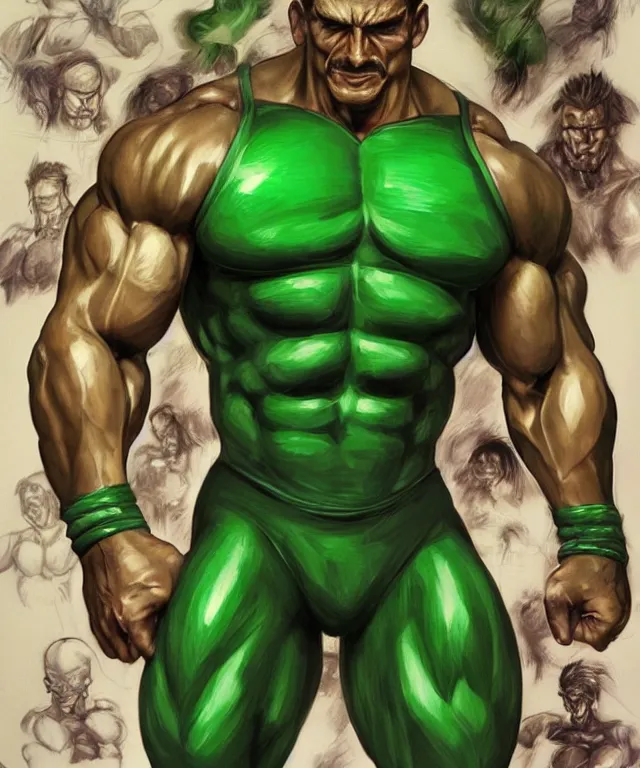 Image similar to muscular luigi wearing a green jumpsuit pumping iron in a dingy gym by ilya kuvshinov, bodybuilder ernest khalimov, super mario bros symmetrical face concept art, hyper realistic, intricate, elegent, highly detailed, digital painting, concept art, smooth, sharp, focus, illustration, art by artgerm and greg rutkowski and alphonse mucha, artstation