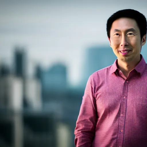 Image similar to portrait photo still of andrew ng, 8 k, 8 5 mm f 1. 8