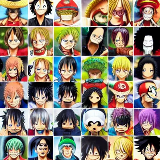 Image similar to one piece characters with human face in real life