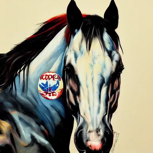 Prompt: beautiful horse by sandra chevrier, artstation, hd