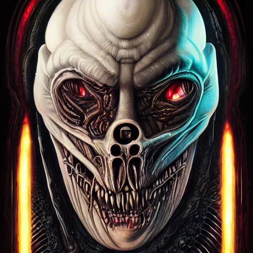 Image similar to elden ring giger doom scorn portrait, Pixar style, by Tristan Eaton Stanley Artgerm and Tom Bagshaw.