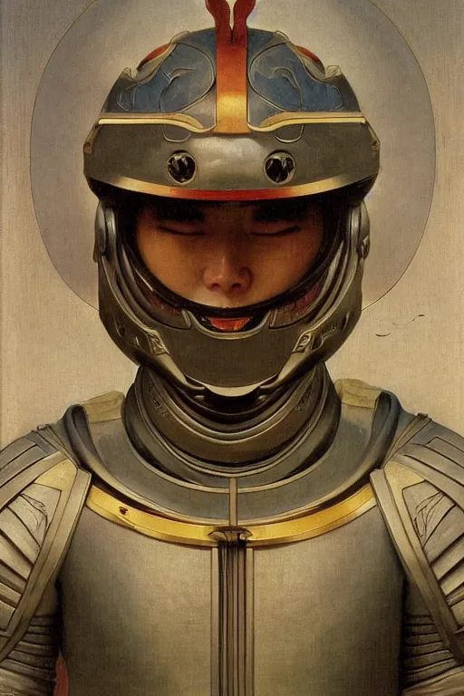 Image similar to portrait of a astronaut is a chinese dragon in armor and helmet, majestic, solemn, symmetrical, detailed intricate, hyper realistic, by bouguereau