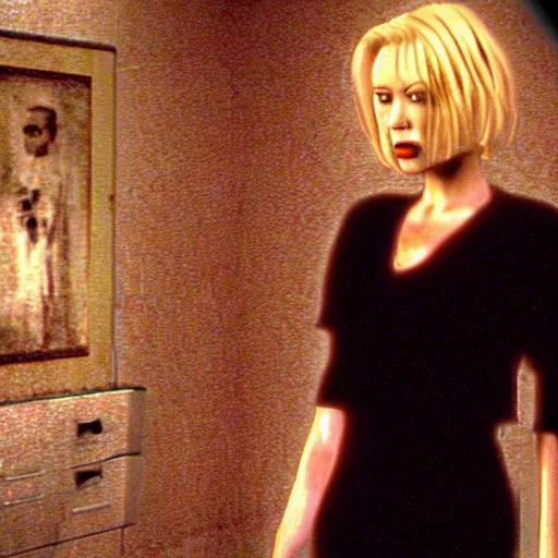 Image similar to a still of the movie mulholland drive, 2 0 0 3 silent hill 3 graphics ps 2 visuals aesthetic