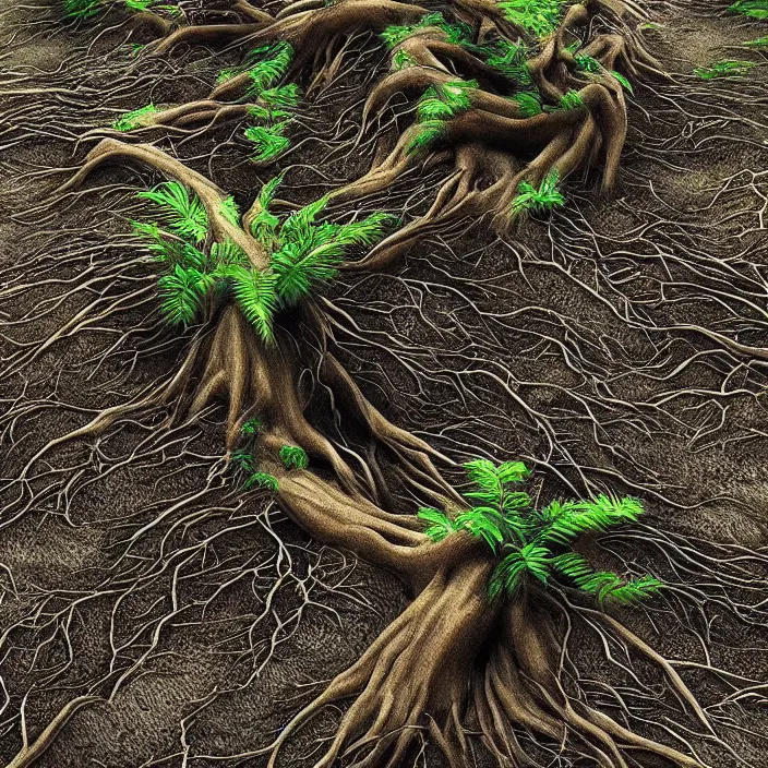 Prompt: roots are growing around the 9 gag!! logo, photorealistic rendering, hyperdetailed