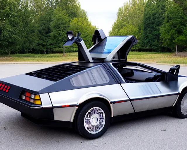 Image similar to new prototype delorean, dslr