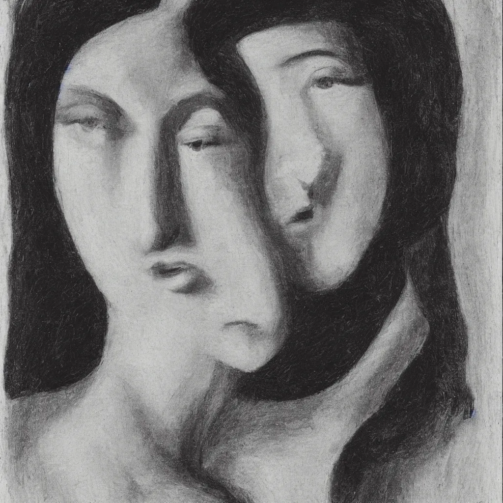 Image similar to portrait of a goddess face looking directly into the camera multiplying to infinity in the style of abercrombie, gertrude, in the style of archipenko, alexander