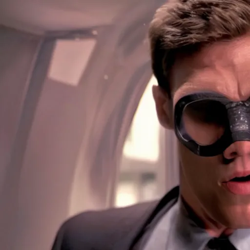 Image similar to Live Action Still of Jerma985 in Men in Black, real life, hyperrealistic, ultra realistic, realistic, highly detailed, epic, HD quality, 8k resolution, body and headshot, film still