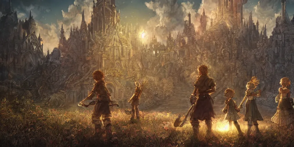 Image similar to we have also come to this hallowed spot to remind america of the fierce urgency of now. ultrafine highly detailed colorful illustration, intricate linework, sharp focus, octopath traveler, final fantasy, unreal engine highly rendered, global illumination, radiant light, intricate environment