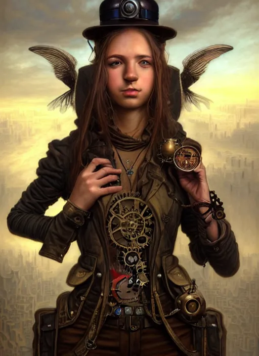 portrait shot of steampunk teenager in a scenic | Stable Diffusion ...