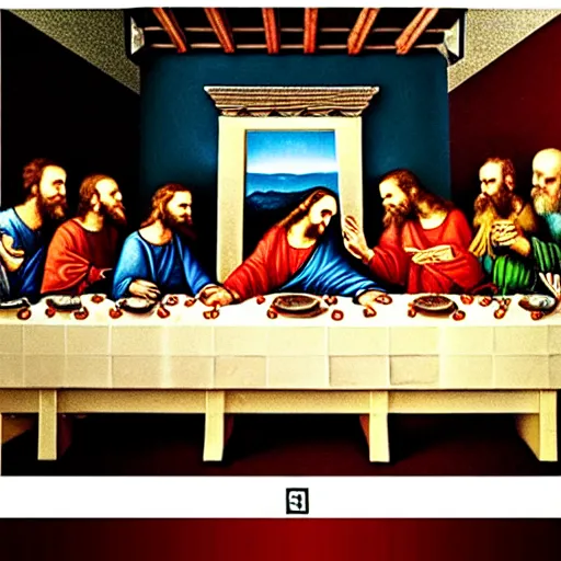 Prompt: photorealistic the last supper