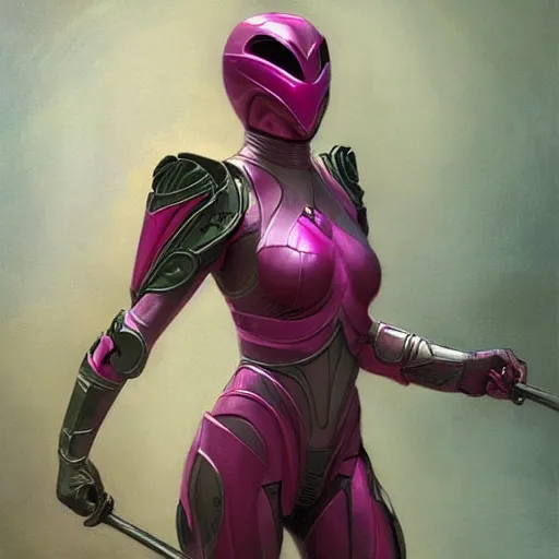 Prompt: Pink Power Ranger physically accurate, dynamic lighting, intricate, elegant, highly detailed, digital painting, artstation, HR GIGER, Hieronymus Bosch, Francis Bacon, concept art, smooth, sharp focus, illustration, art by artgerm and greg rutkowski and alphonse mucha