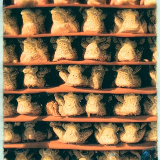 Image similar to stacked toads, polaroid photo,