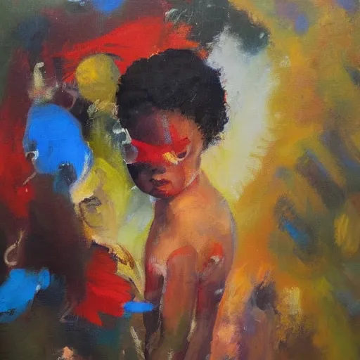 Image similar to Wonder and amazement, an expressive oil painting by Wes Wilson