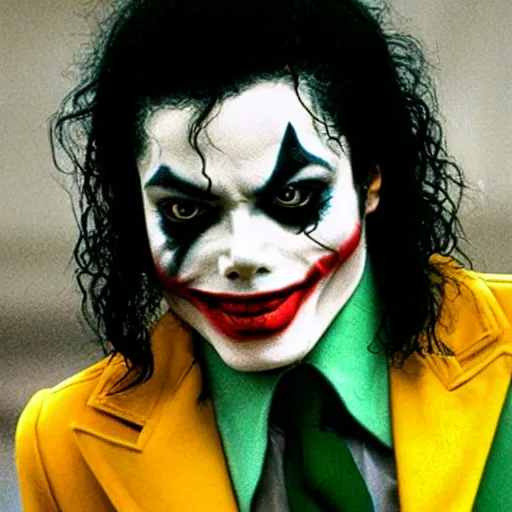 Prompt: michael Jackson as the Joker