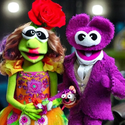 Image similar to dia de los muertos muppet