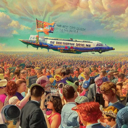 Image similar to sign that says 1 0 0, text 1 0 0, lisa frank, glorious, bedazzled, spectacled, amazing, unreal render, bokeh, studio lighting, ultradetailed, detailed and realistic painting of a giant warship plane, dieselpunk, historical photo of commuters in train to new york 1 8 9 0, everybody is looking at smartphones